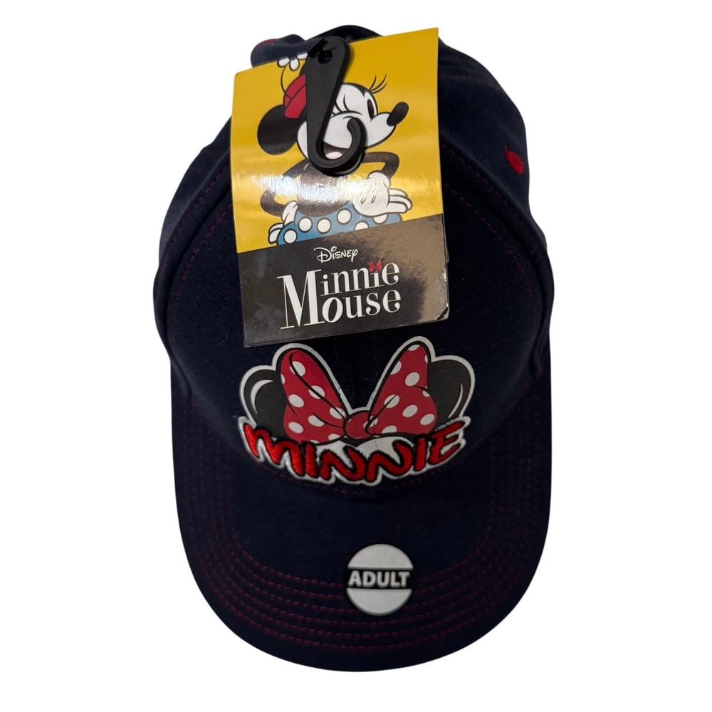 Disney Minnie Mouse Baseball Cap Navy Blue Adjustable Hat NWT